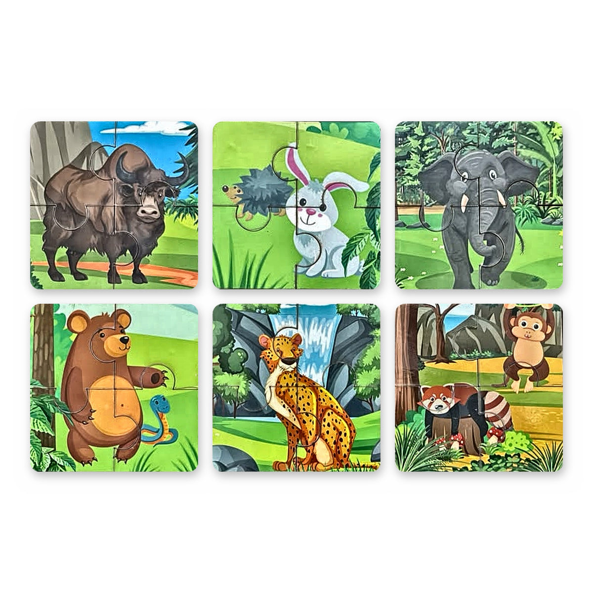 4-Piece First Wooden Knob Puzzle for Early Development by Abley's