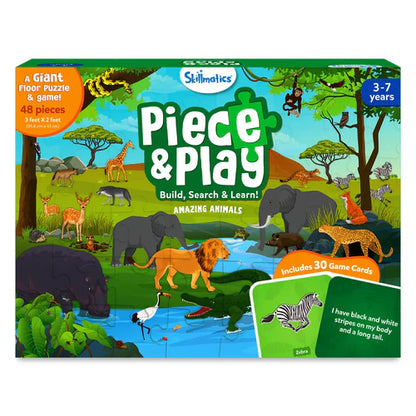 Skillmatics Piece & Play: Amazing Animals Floor Puzzle & Game (Ages 3-7 Years)