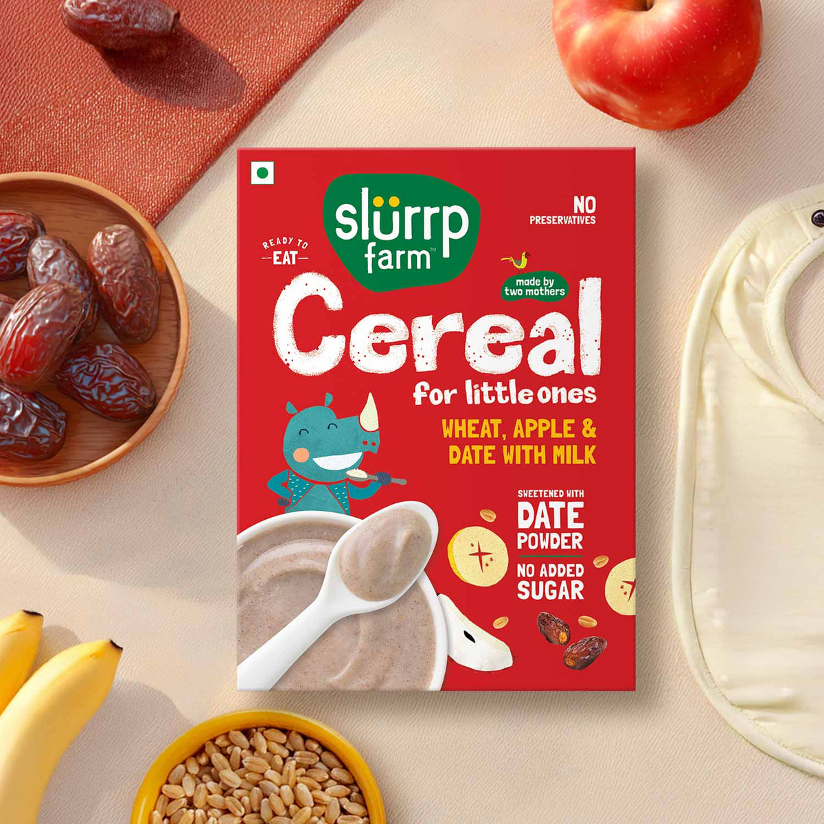Cereal: Wheat, Apple and Date with milk