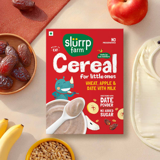 Cereal: Wheat, Apple and Date with milk