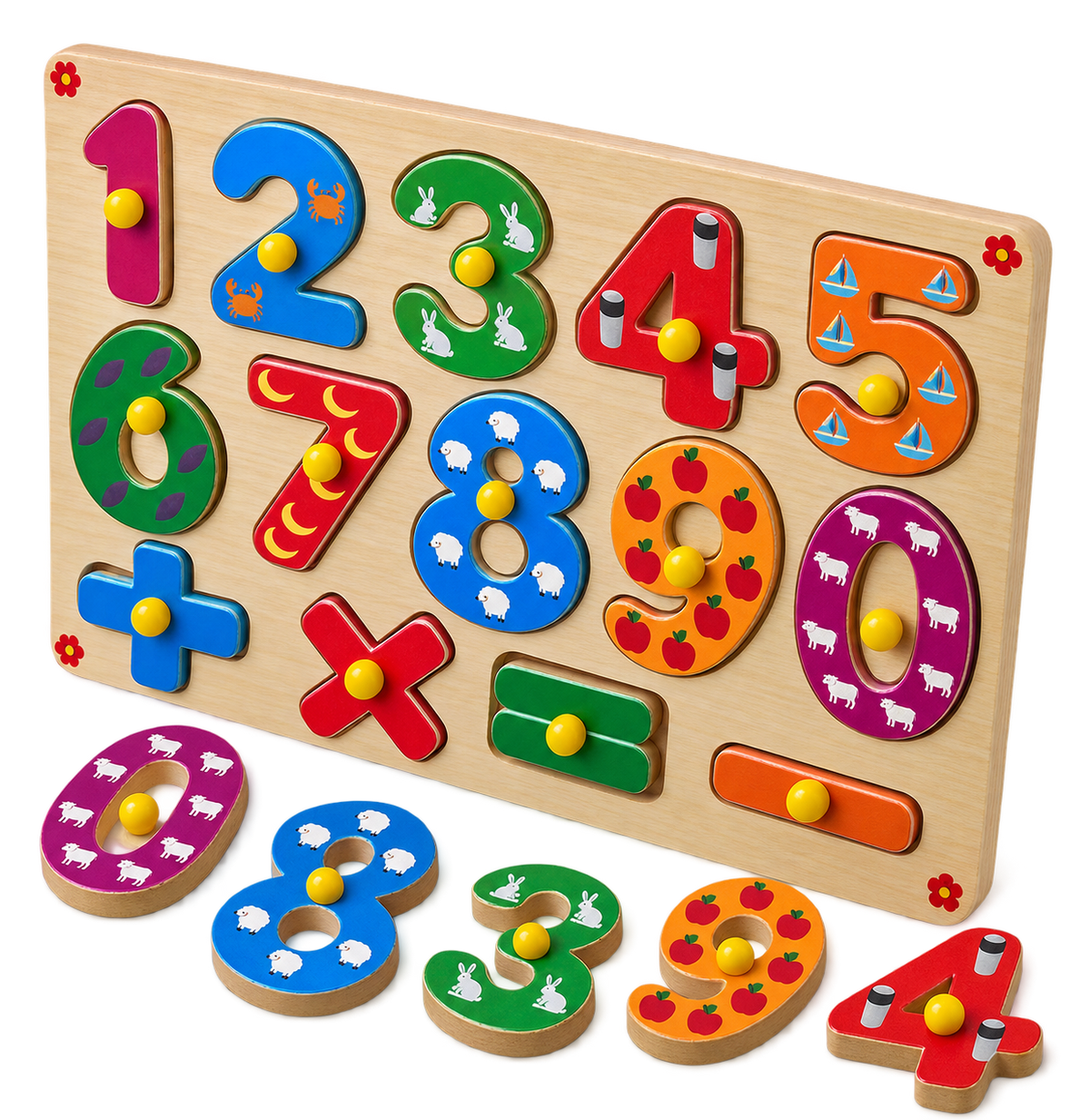 Montessori Wooden Number Counting & Tracing Board by Abley's