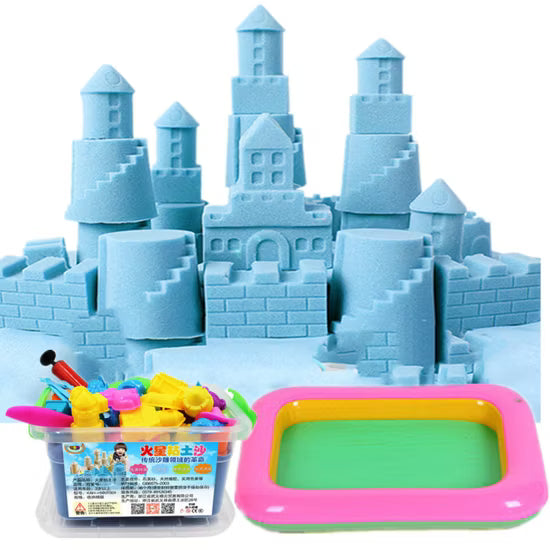 Kinetic Sensory Play Sand (1000g / 1 Kg) with Sculpting Tools by Abley's