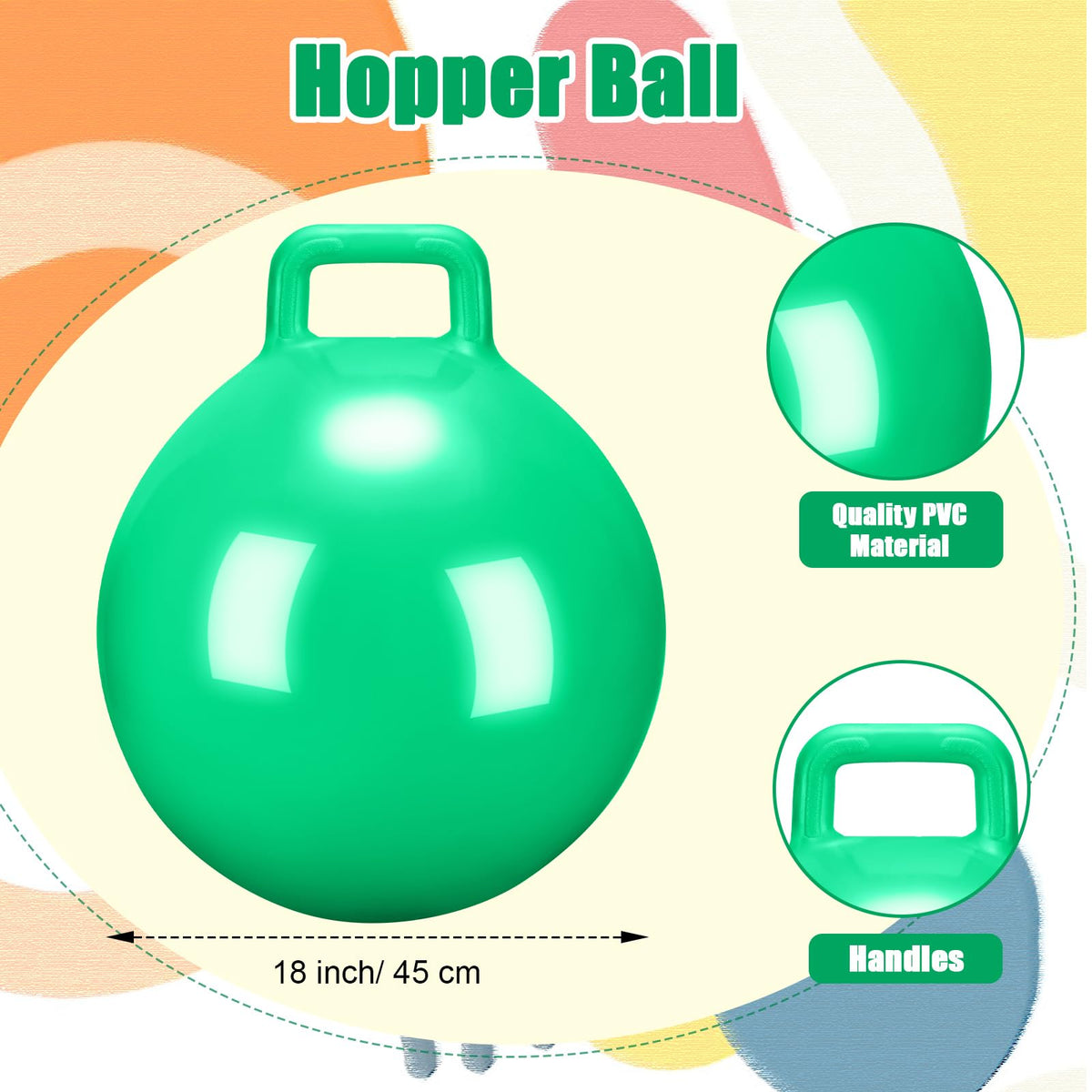 Sensory Inflatable Hopper Ball with Handle (Balance & Core) by Abley's