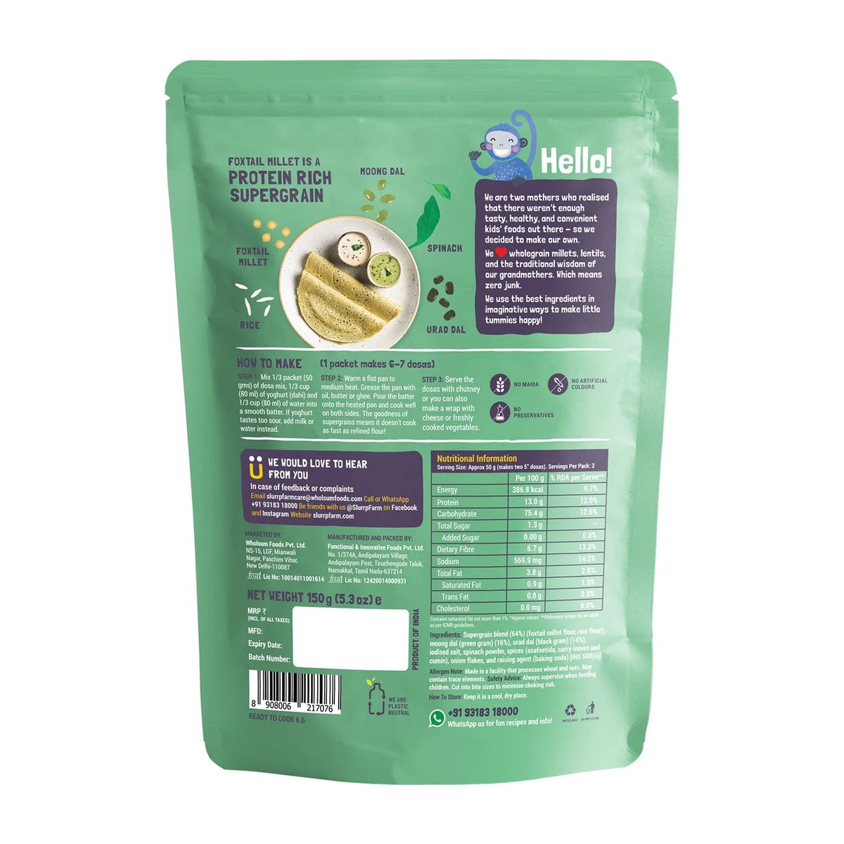 Slurrp Farm Spinach Dosa Mix