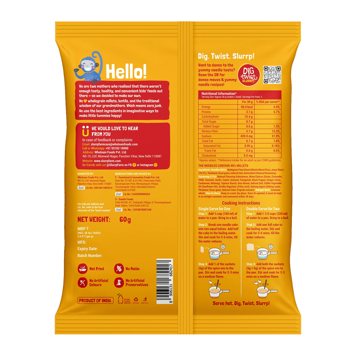 Slurrp Farm Instant Millet Noodles - Magic Masala