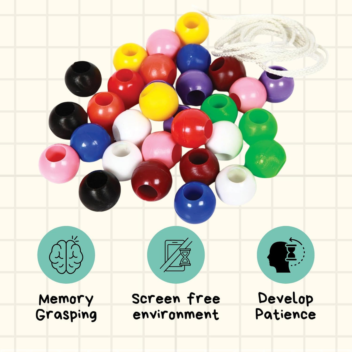 Fine Motor Threading & Stringing Beads (Small Size) by Abley's