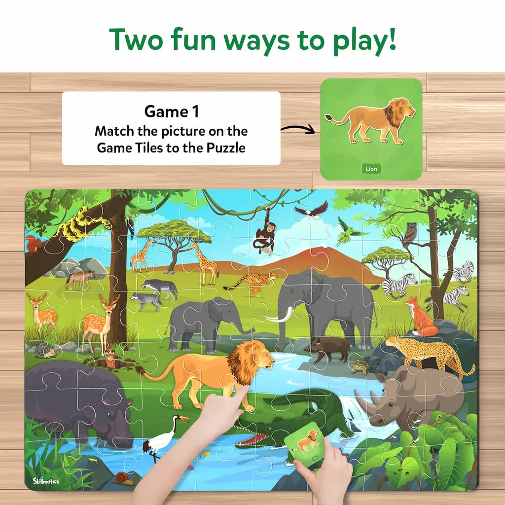 Skillmatics Piece & Play: Amazing Animals Floor Puzzle & Game (Ages 3-7 Years)