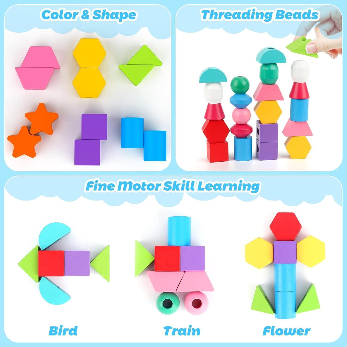 Shape & Color Matching Cognitive Sorting Board by Abley's