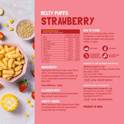 Slurrp Farm Multi grain NO SUGAR NO SALT puffs - Strawberry
