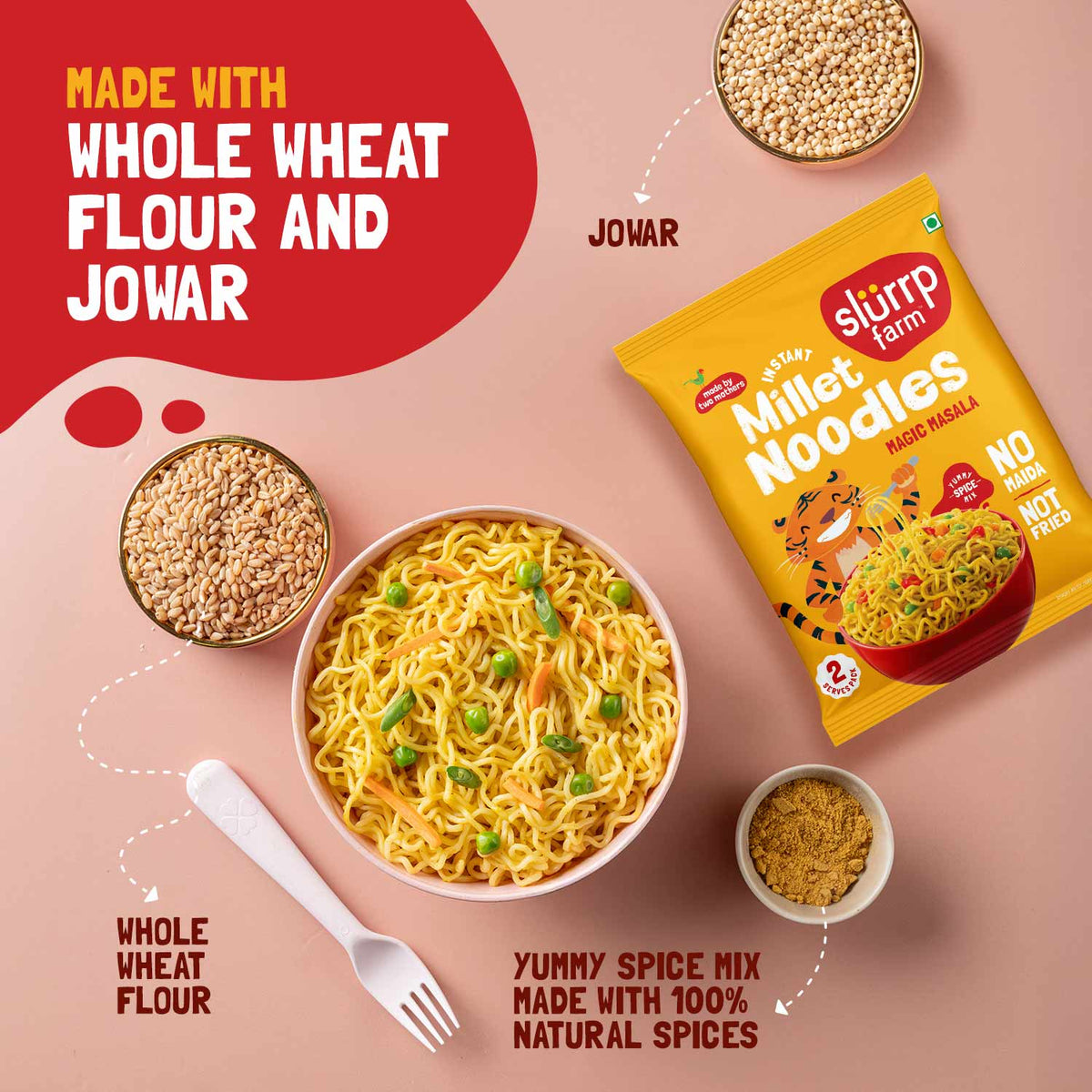 Slurrp Farm Instant Millet Noodles - Magic Masala