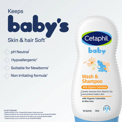 Cetaphil Baby Calendula Wash and Shampoo 230ml
