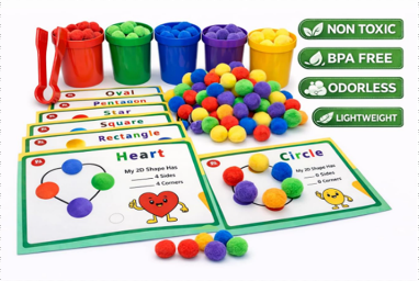Sensory Sorting Pom-Poms with Jumbo Fine-Motor Tweezers by Abley's