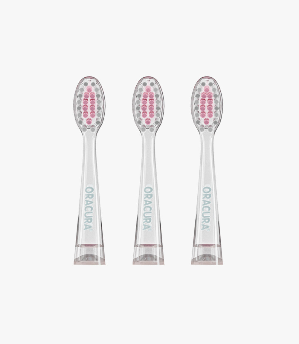 Oracura KSB100 Replacement Brush heads - Peach (Pack of 2)