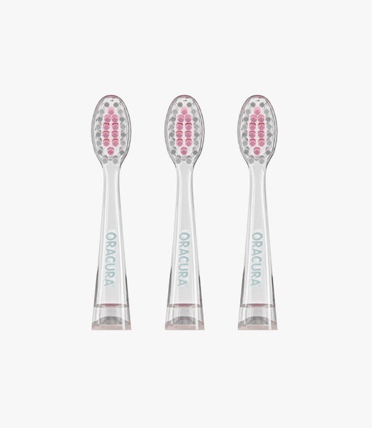 Oracura KSB100 Replacement Brush heads - Peach (Pack of 2)