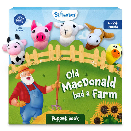 Skillmatics Old MacDonald Had a Farm Interactive Finger Puppet Cloth Book (6-24 Months)