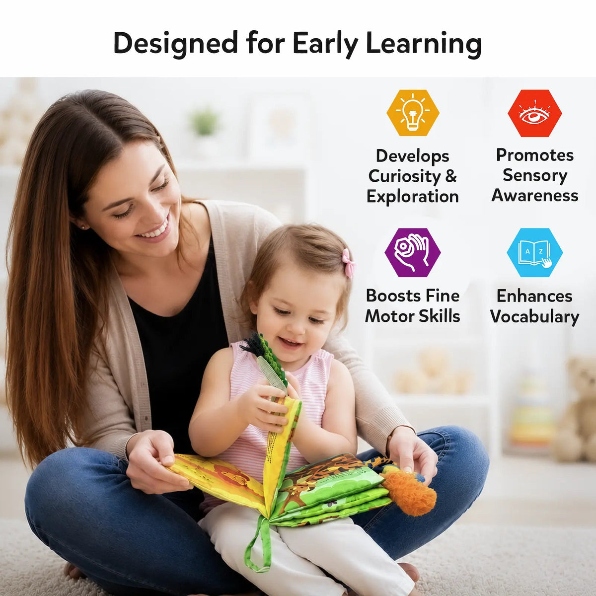 Skillmatics Whose Tail Is That? Interactive Baby Book with Crinkle Pages (6-24 Months)
