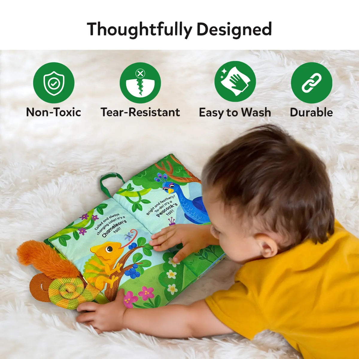 Skillmatics Whose Tail Is That? Interactive Baby Book with Crinkle Pages (6-24 Months)