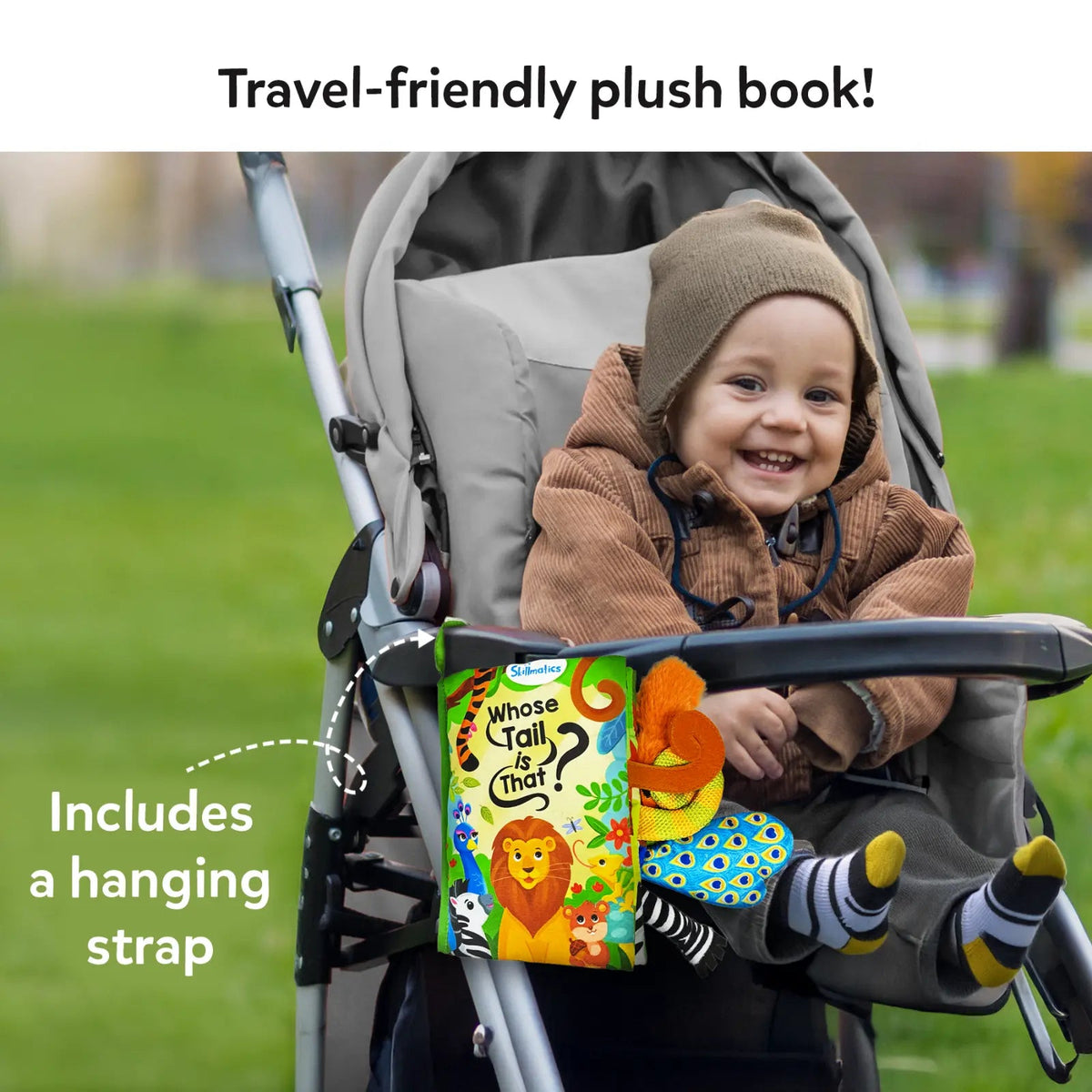 Skillmatics Whose Tail Is That? Interactive Baby Book with Crinkle Pages (6-24 Months)