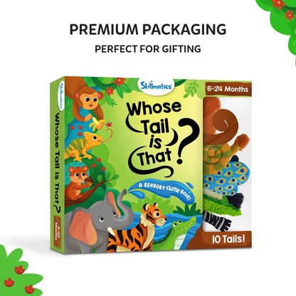 Skillmatics Whose Tail Is That? Interactive Baby Book with Crinkle Pages (6-24 Months)