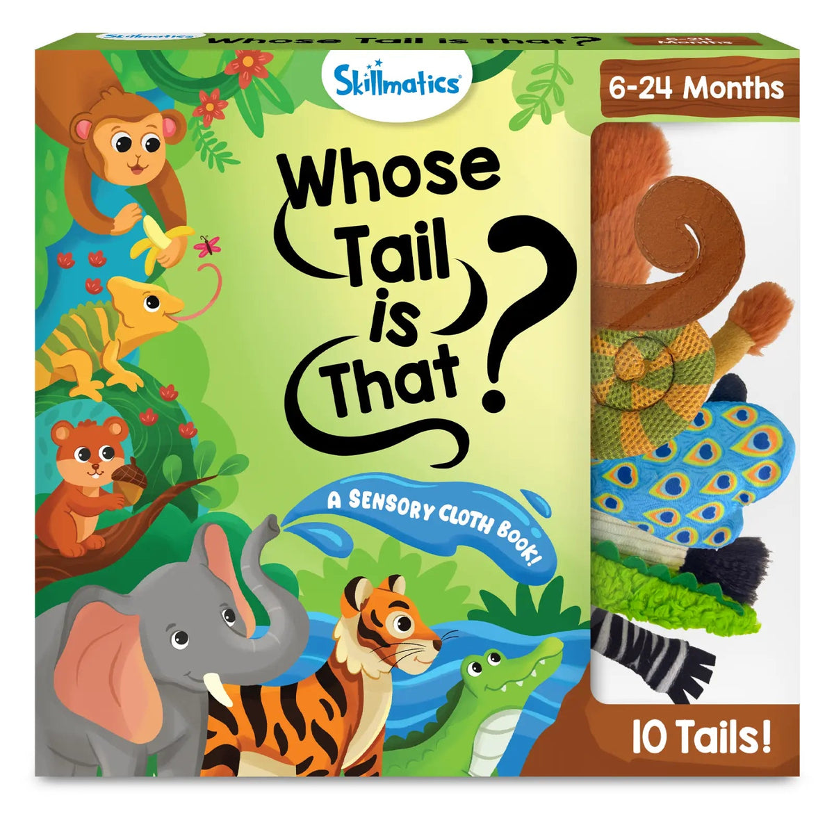 Skillmatics Whose Tail Is That? Interactive Baby Book with Crinkle Pages (6-24 Months)